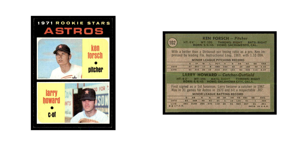 1971 Topps Ken Forsch/Larry Howard RC Baseball Cards #102