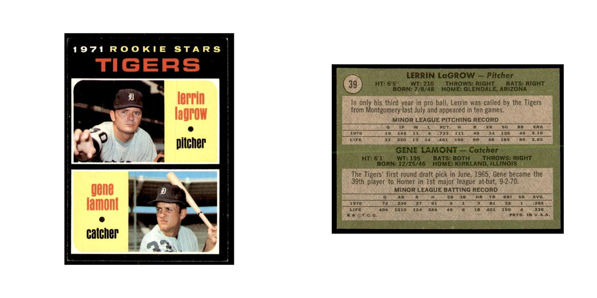 1971 Topps Lerrin LaGrow/Gene Lamont Baseball Cards #39