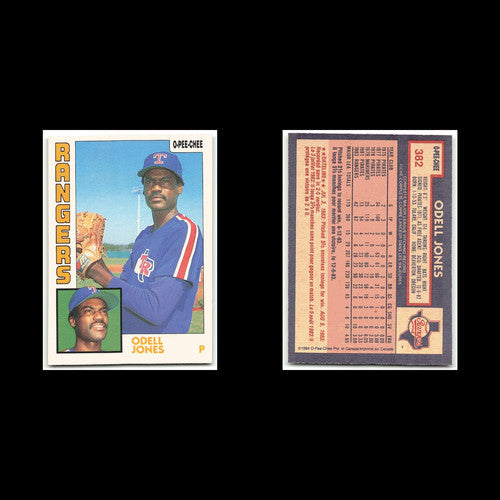 Odell Jones #382 1984 O-Pee-Chee Texas Rangers Baseball Card MLB NM