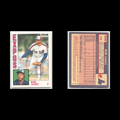 Bob James Rookie #336 1984 O-Pee-Chee Montreal Expos Baseball Card MLB NM
