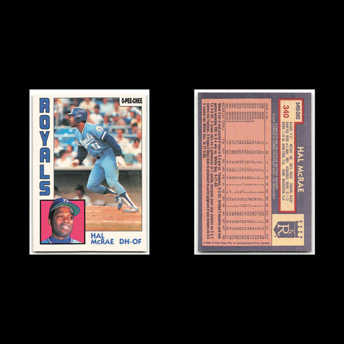 Hal McRae #340 1984 O-Pee-Chee Kansas City Royals Baseball Card MLB NM