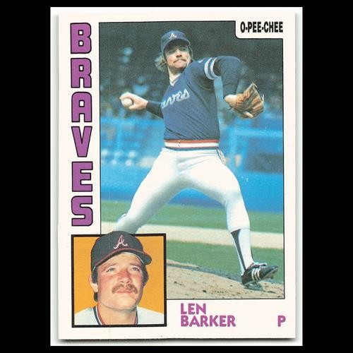 Len Barker #309 1984 O-Pee-Chee Atlanta Braves Baseball Card MLB NM