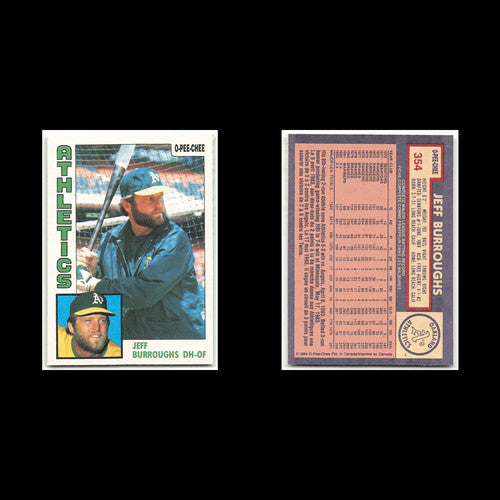 Jeff Burroughs #354 1984 O-Pee-Chee Oakland Athletics Baseball Card MLB NM