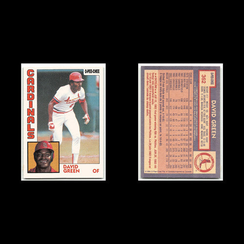 David Green #362 1984 O-Pee-Chee St. Louis Cardinals Baseball Card MLB NM