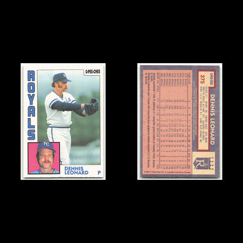 Dennis Leonard #375 1984 O-Pee-Chee Kansas City Royals Baseball Card MLB NM