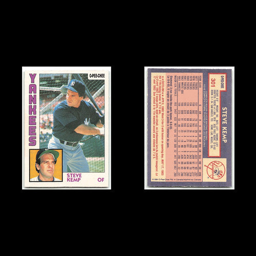 Steve Kemp #301 1984 O-Pee-Chee New York Yankees Baseball Card MLB NM