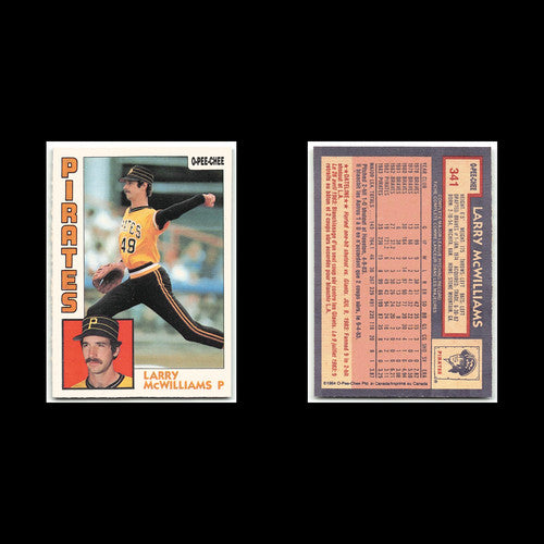 Larry McWilliams #341 1984 O-Pee-Chee Pittsburgh Pirates Baseball Card MLB NM