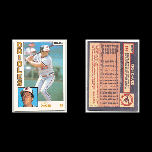 Rich Dauer #374 1984 O-Pee-Chee Baltimore Orioles Baseball Card MLB NM