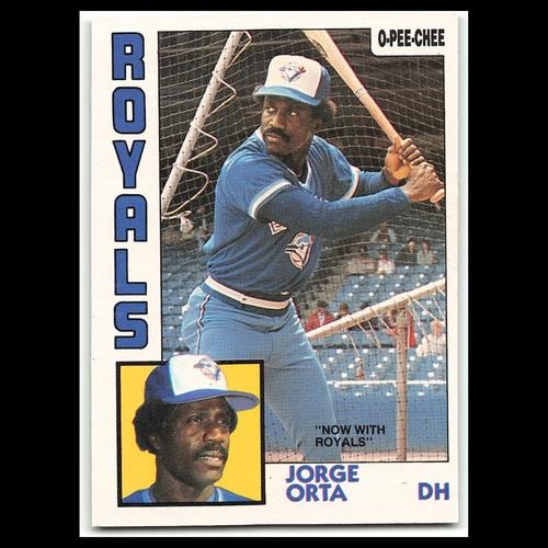 Jorge Orta #312 1984 O-Pee-Chee Kansas City Royals Baseball Card MLB NM