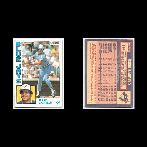 Jesse Barfield #316 1984 O-Pee-Chee Toronto Blue Jays Baseball Card MLB NM