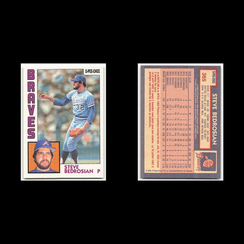 Steve Bedrosian #365 1984 O-Pee-Chee Atlanta Braves Baseball Card MLB NM