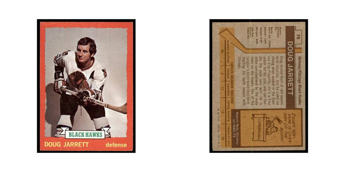 Doug Jarrett 1973 Topps (damaged) #76 Hockey Cards Hockey Card Poor