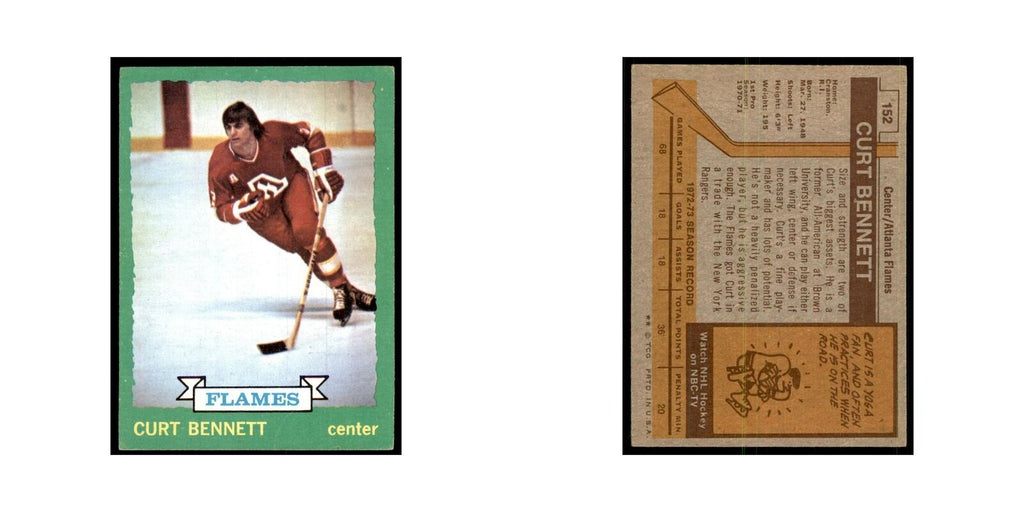 Curt Bennett 1973 Topps (damaged) #152 Hockey Cards Hockey Card Poor