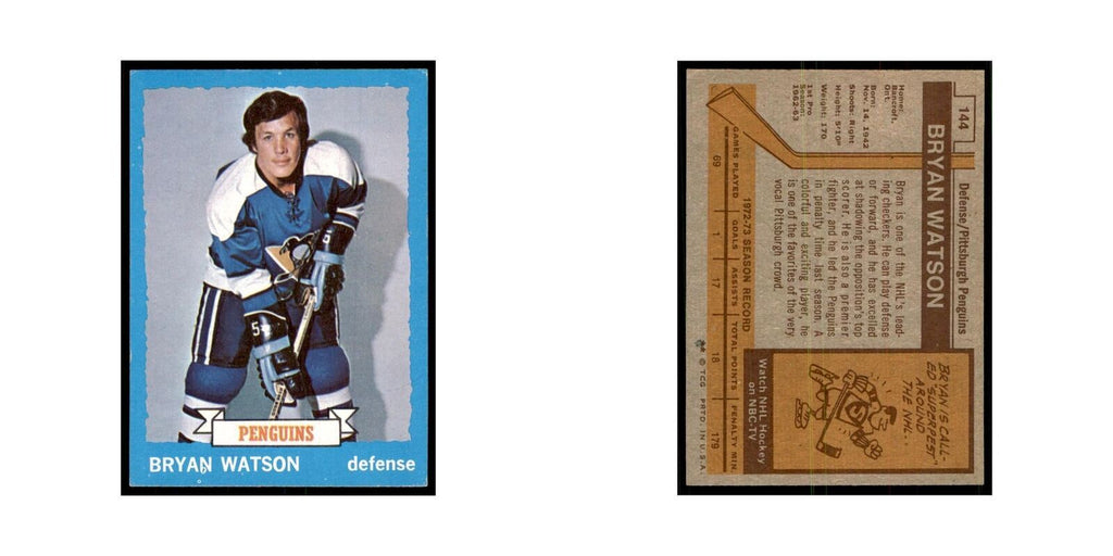 Bryan Watson 1973 Topps (damaged) #144 Hockey Cards Hockey Card Poor