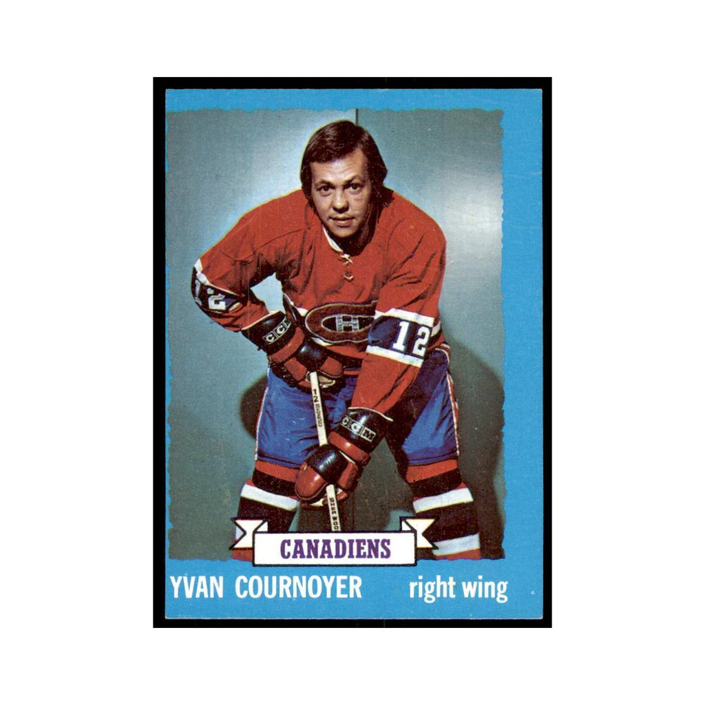 Yvan Cournoyer 1973 Topps (damaged) #115 Hockey Cards Hockey Card Poor
