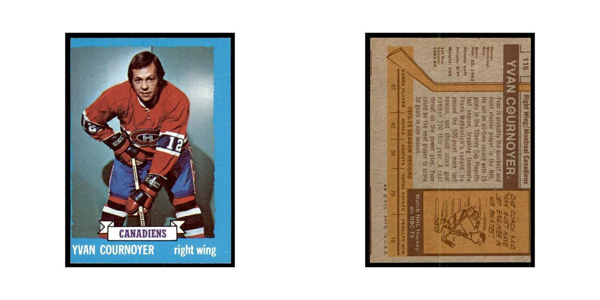 Yvan Cournoyer 1973 Topps (damaged) #115 Hockey Cards Hockey Card Poor