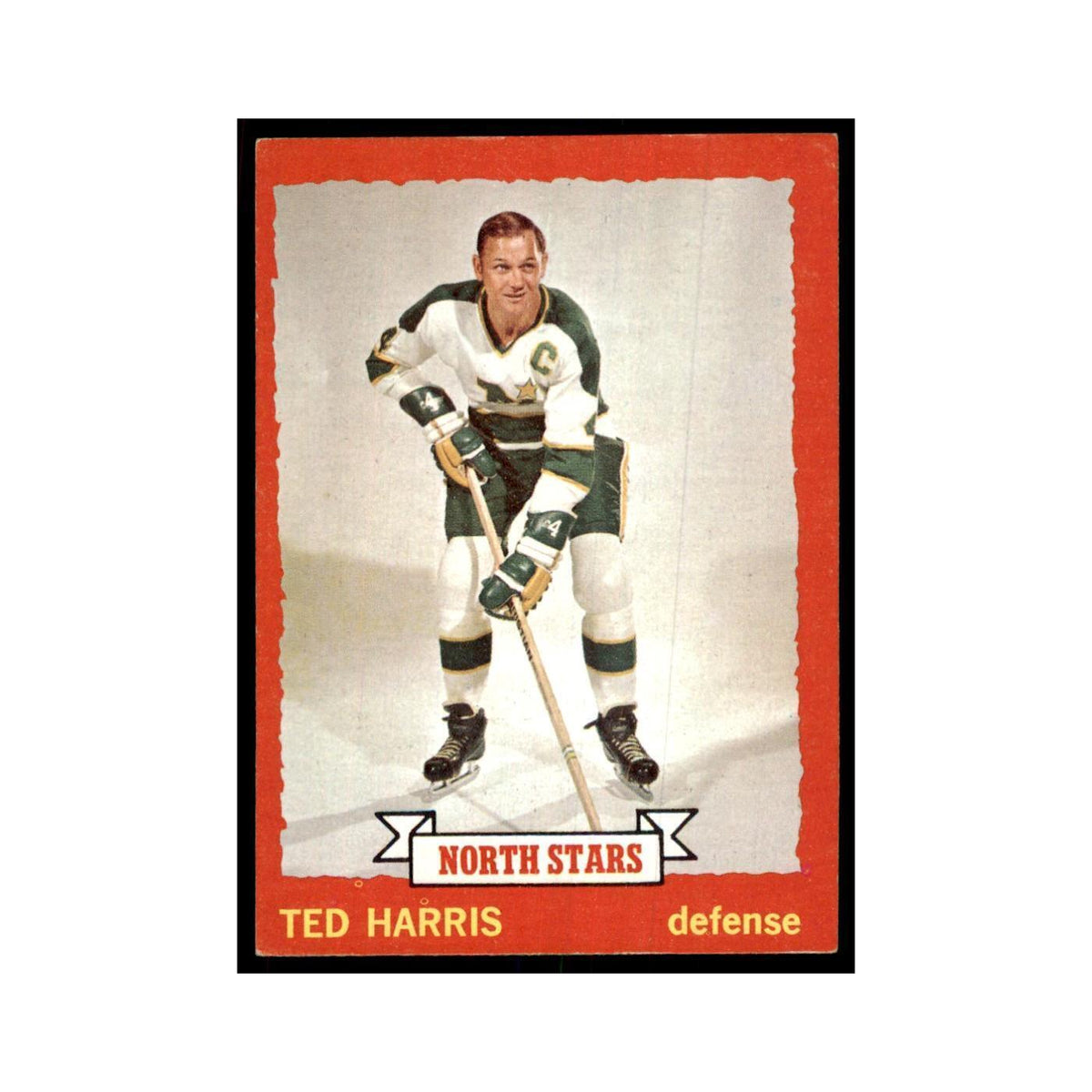 Ted Harris 1973 Topps (damaged) #14 Hockey Cards Hockey Card Poor