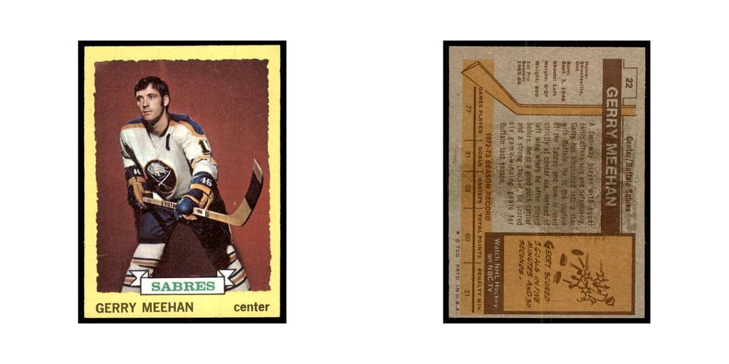 Gerry Meehan 1973 Topps (damaged) #22 Hockey Cards Hockey Card Poor