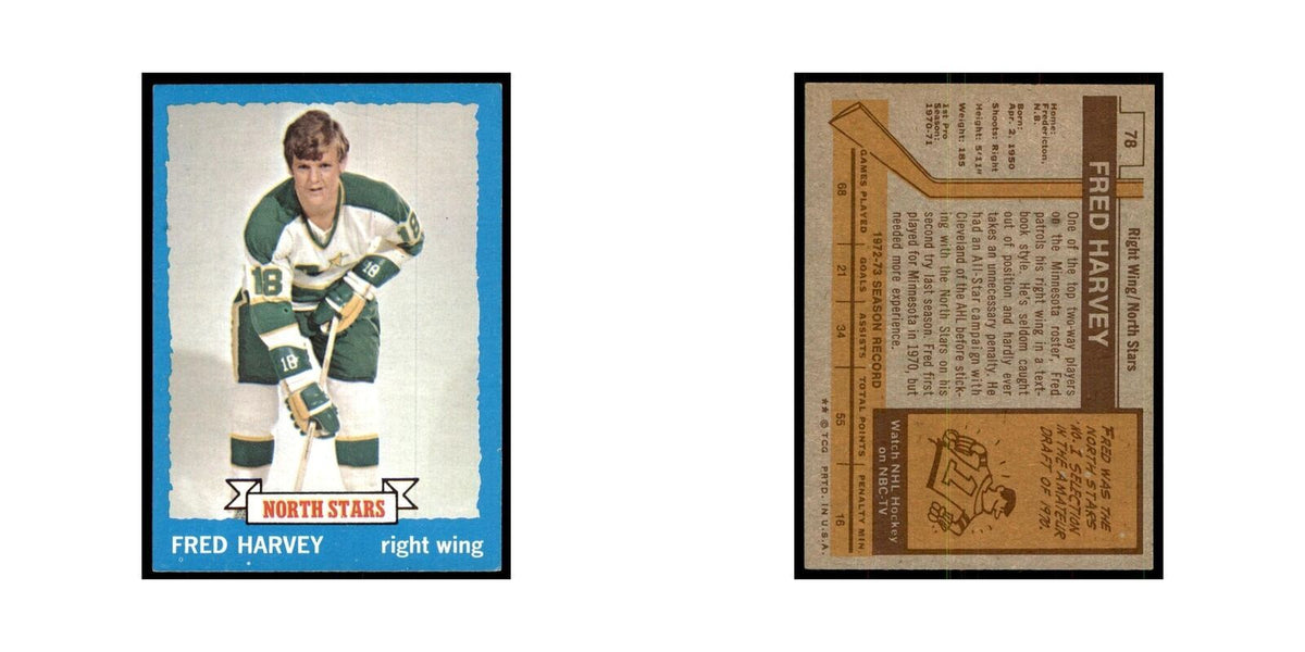 Fred Harvey 1973 Topps (damaged) #78 Hockey Cards Hockey Card Poor