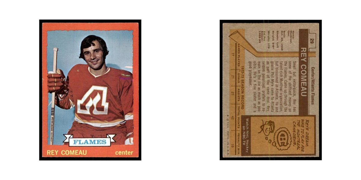 Rey Comeau 1973 Topps (damaged) #29 Hockey Cards Hockey Card Poor