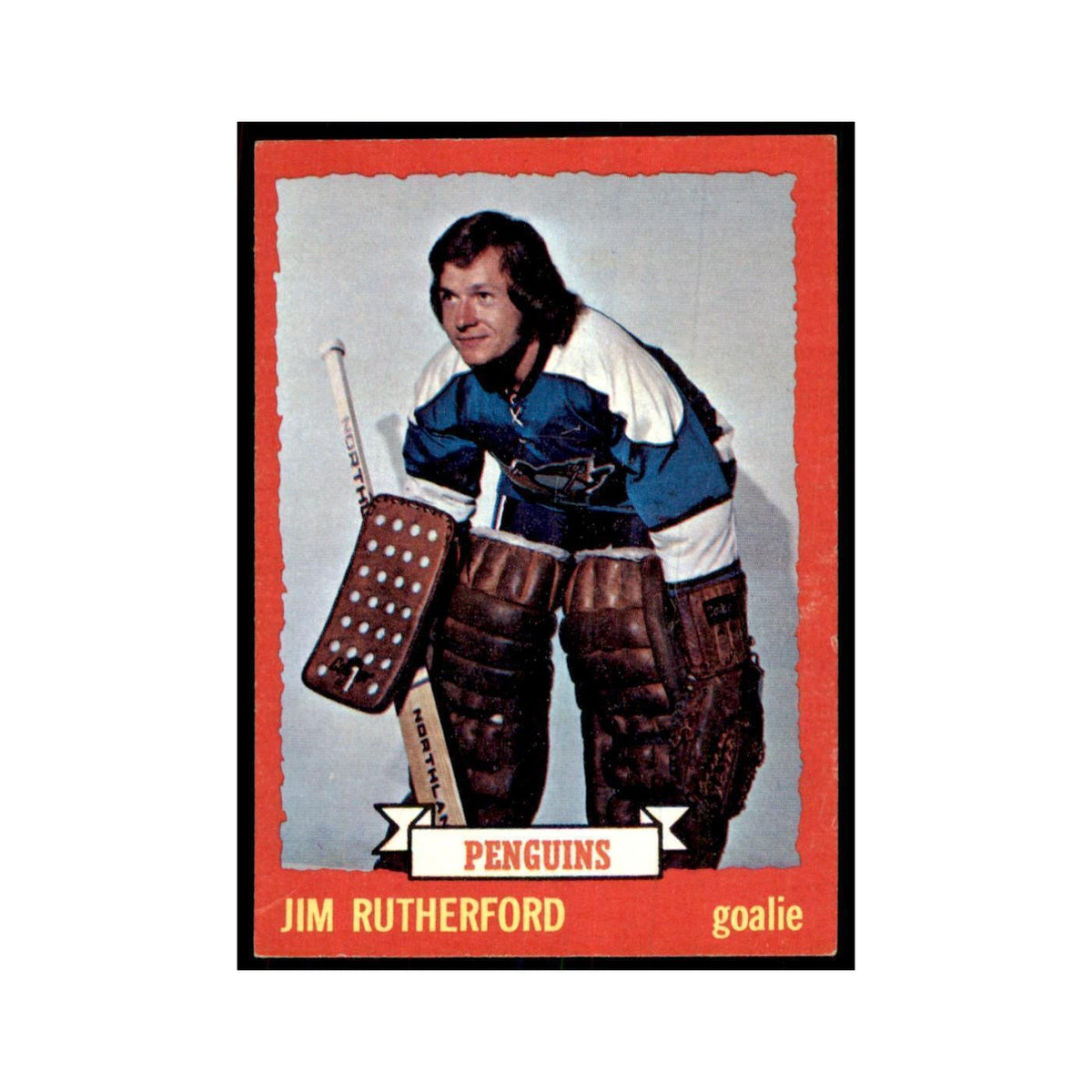 Jim Rutherford 1973 Topps (damaged) #59 Hockey Cards Hockey Card Poor