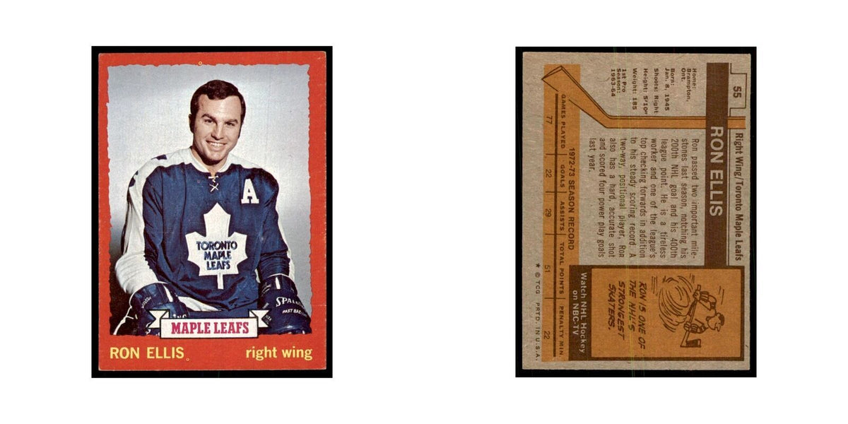 Ron Ellis 1973 Topps (damaged) #55 Hockey Cards Hockey Card Poor