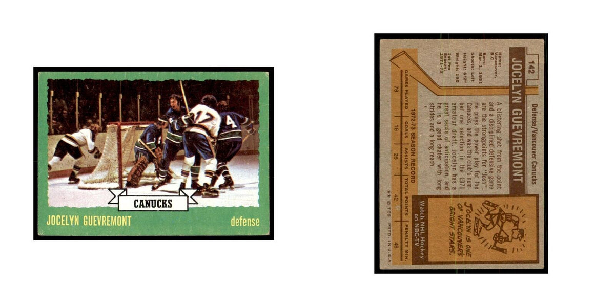 Jocelyn Guevremont 1973 Topps (damaged) #142 Hockey Cards Hockey Card Poor