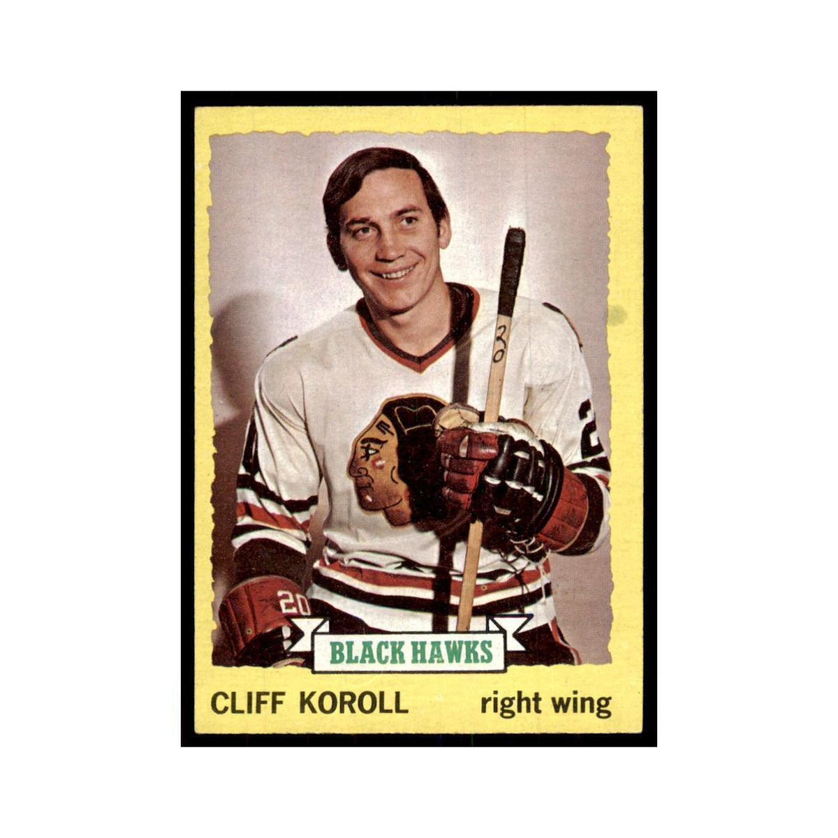 Cliff Koroll 1973 Topps (damaged) #28 Hockey Cards Hockey Card Poor