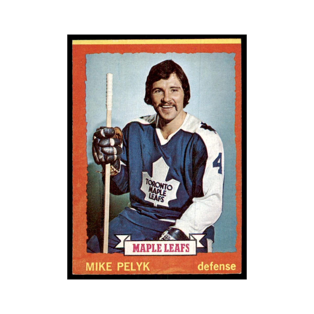 Mike Pelyk 1973 Topps (damaged) #71 Hockey Cards Hockey Card Poor