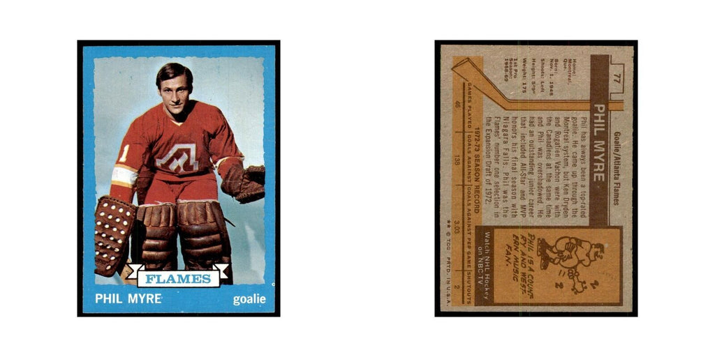 Phil Myre 1973 Topps (damaged) #77 Hockey Cards Hockey Card Poor