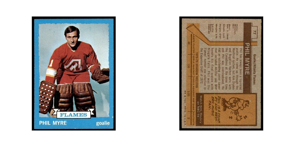 Phil Myre 1973 Topps (damaged) #77 Hockey Cards Hockey Card Poor