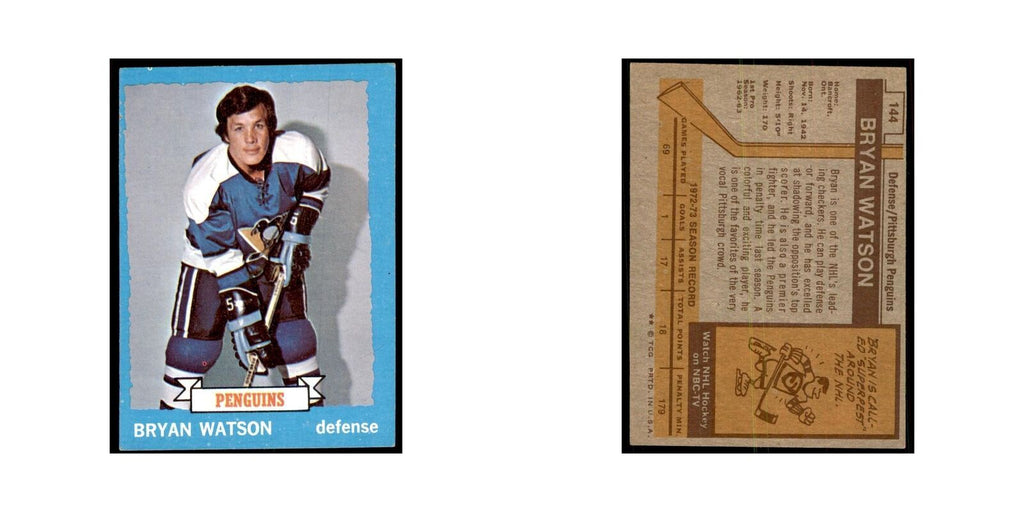 Bryan Watson 1973 Topps (damaged) #144 Hockey Cards Hockey Card Poor