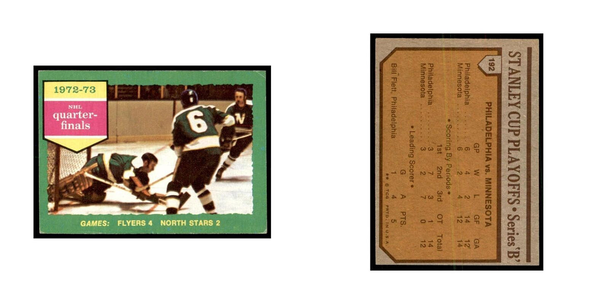 Flyers North Stars 1973 Topps (damaged) #192 Hockey Cards Hockey Card Poor