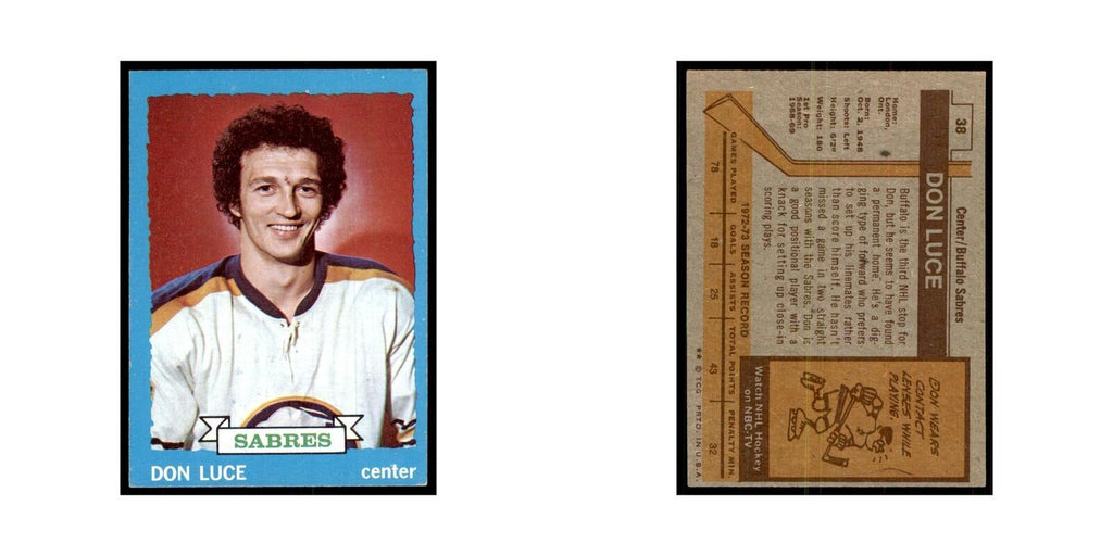 Don Luce 1973 Topps (damaged) #38 Hockey Cards Hockey Card Poor