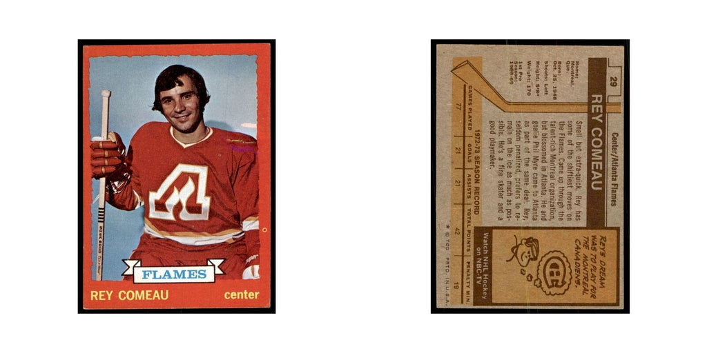 Rey Comeau 1973 Topps (damaged) #29 Hockey Cards Hockey Card Poor