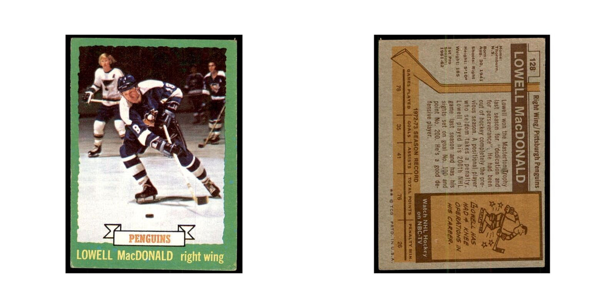 Lowell MacDonald 1973 Topps (damaged) #128 Hockey Cards Hockey Card Poor