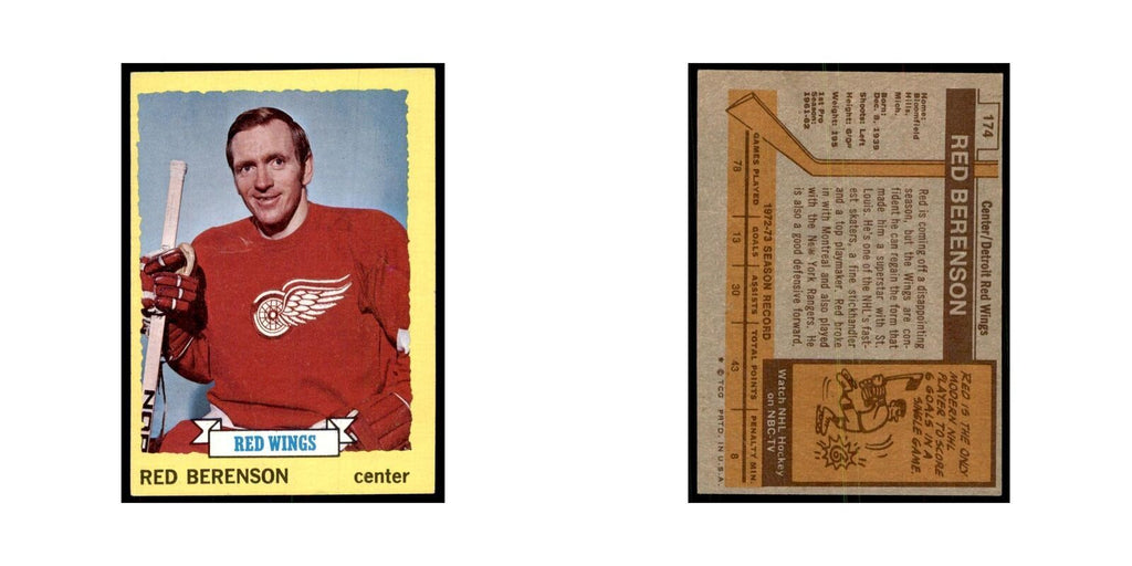 Red Berenson 1973 Topps (damaged) #174 Hockey Cards Hockey Card Poor