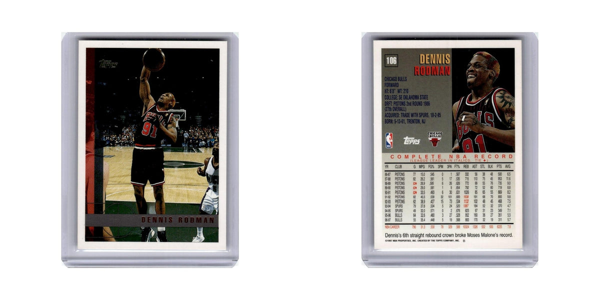 Dennis Rodman 1997 Topps #106 Chicago Bulls Basketball Card NM