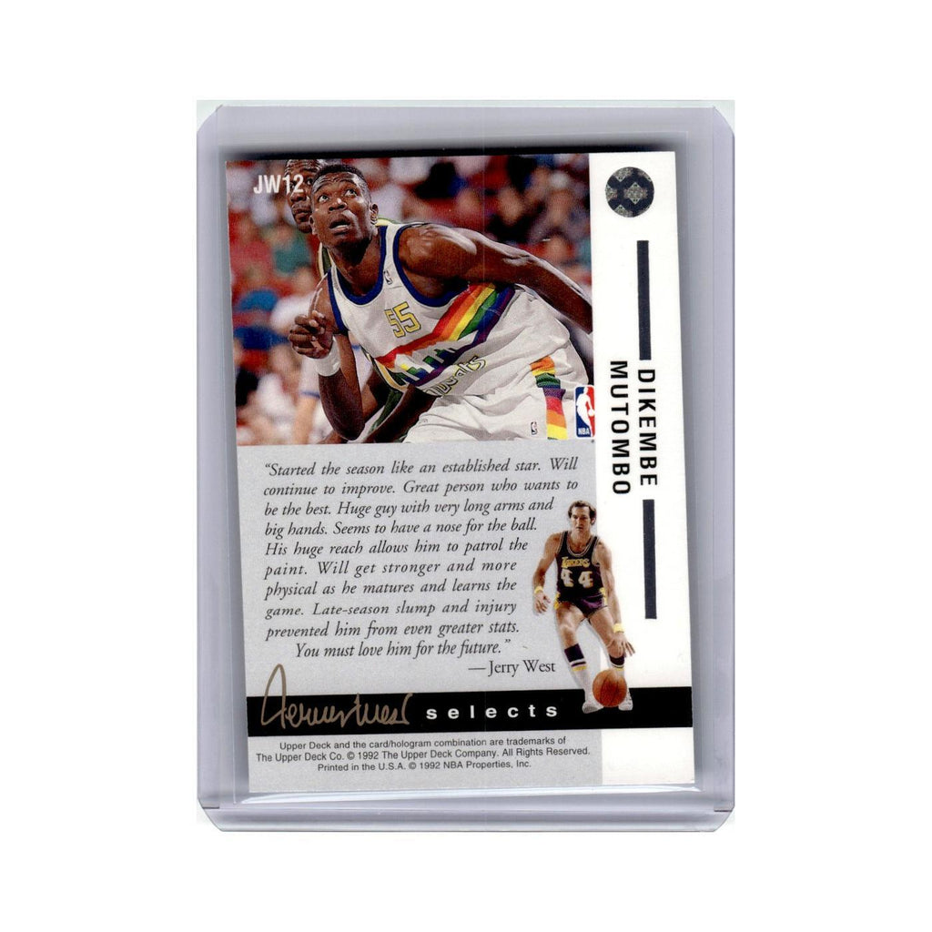 Dikembe Mutombo 1992 Upper Deck Jerry West Selects #JW12 Denver Nuggets NM