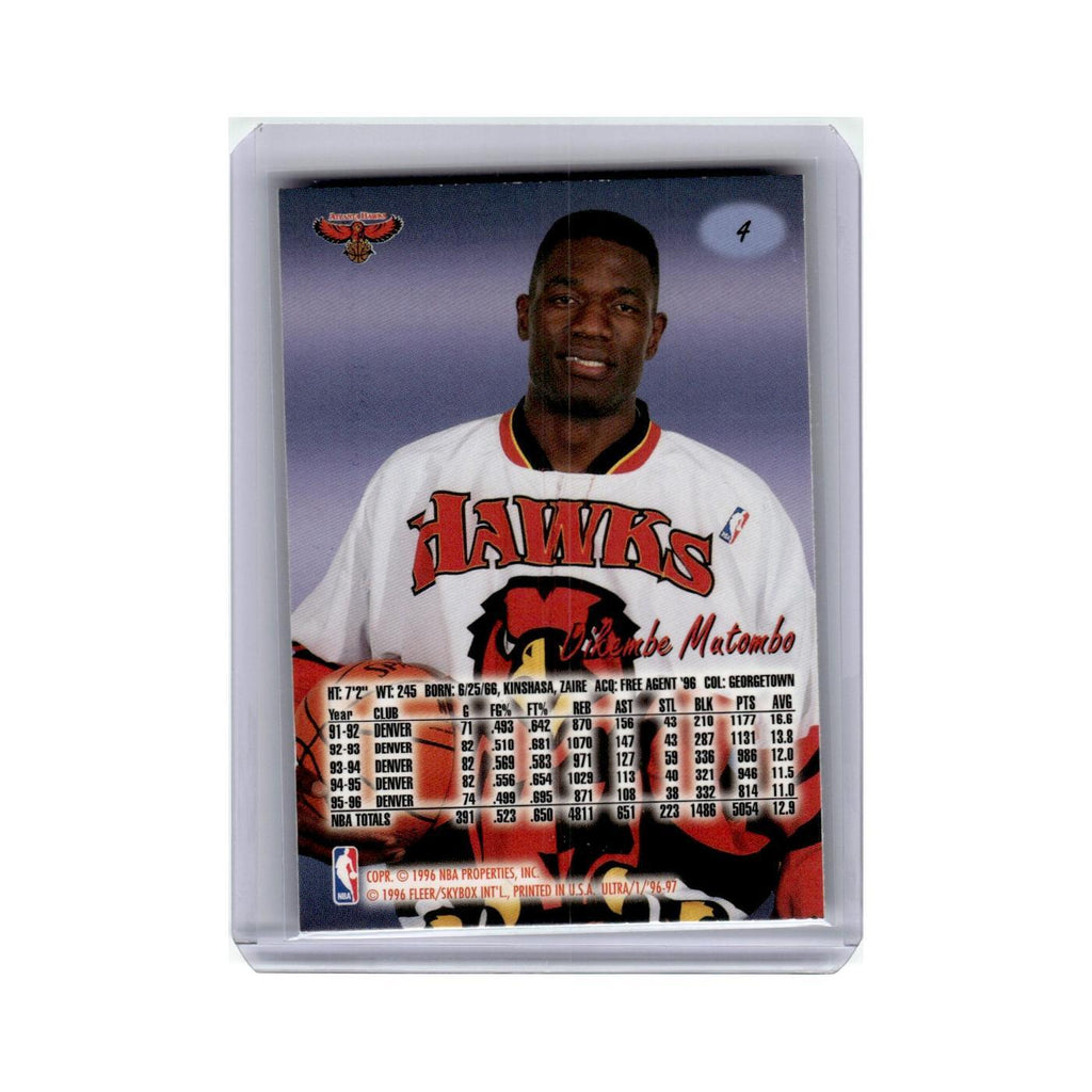 Dikembe Mutombo 1996 Fleer Ultra #4 Atlanta Hawks Basketball Card NM