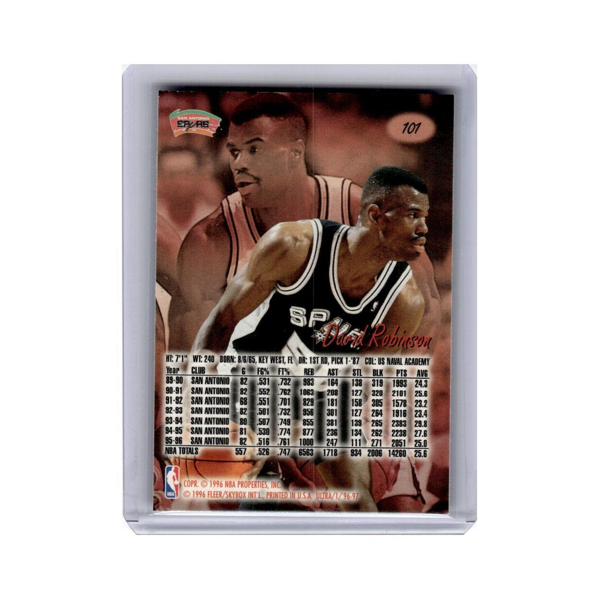 David Robinson 1996 Ultra #101 San Antonio Spurs Basketball Card NM