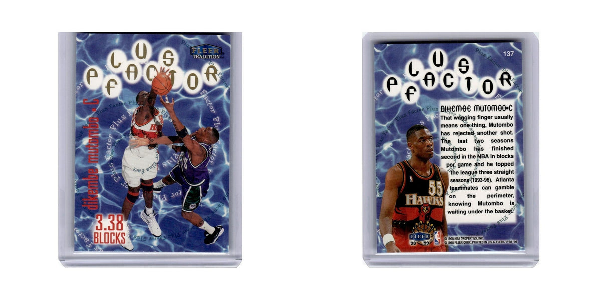 Dikembe Mutombo 1998 Fleer Tradition #137 Atlanta Hawks Basketball Card NM