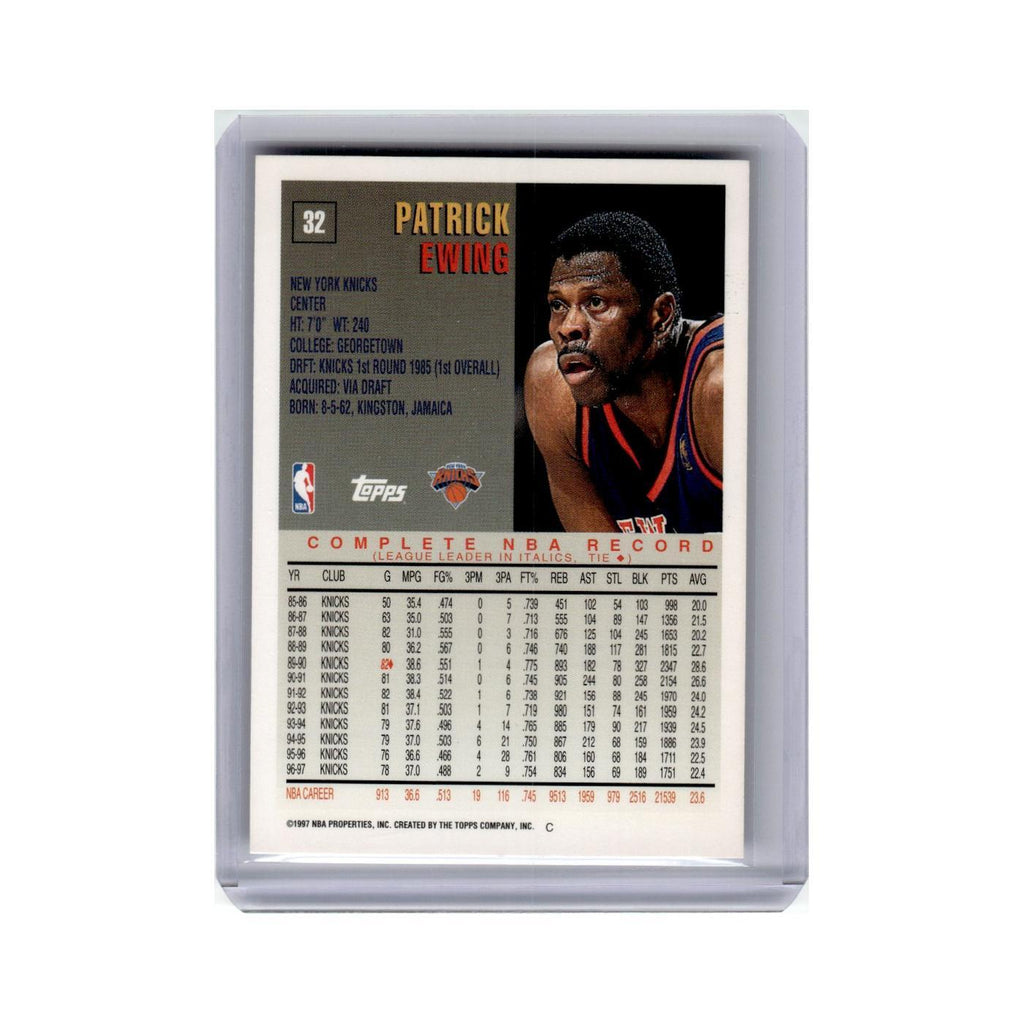 Patrick Ewing 1997 Topps #32 New York Knicks Basketball Card NM