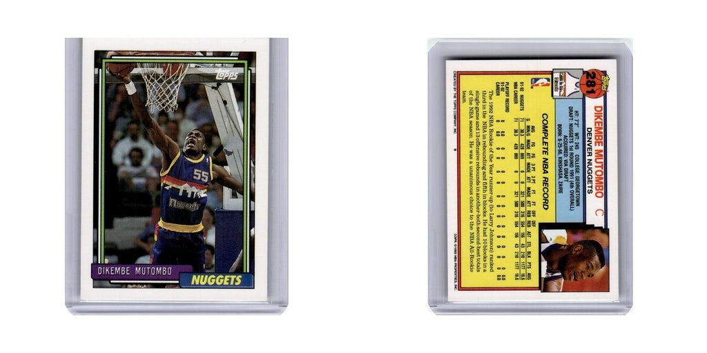 Dikembe Mutombo 1992 Topps #281 Denver Nuggets Basketball Card NM