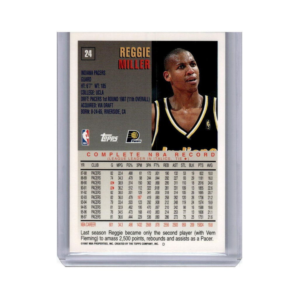 Reggie Miller 1997 Topps #24 Indiana Pacers Basketball Card NM