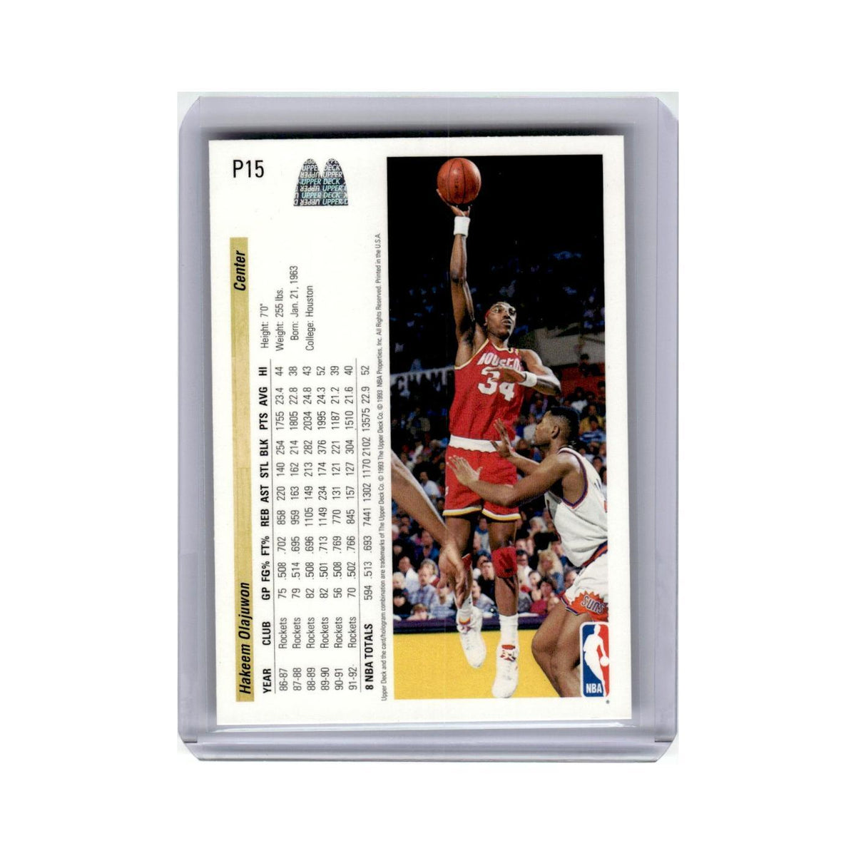 Hakeem Olajuwon 1992 Upper Deck #P15 Basketball Card NM