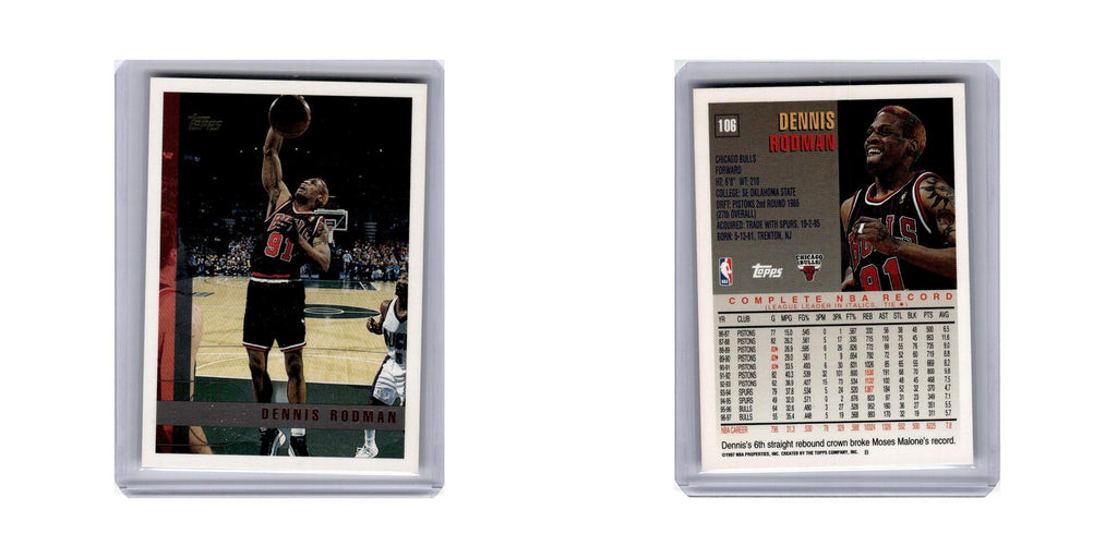 Dennis Rodman 1997 Topps #106 Chicago Bulls Basketball Card NM