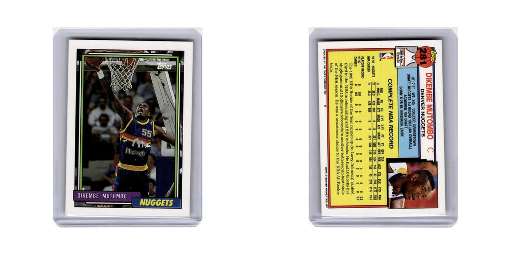 Dikembe Mutombo 1992 Topps #281 Denver Nuggets Basketball Card NM
