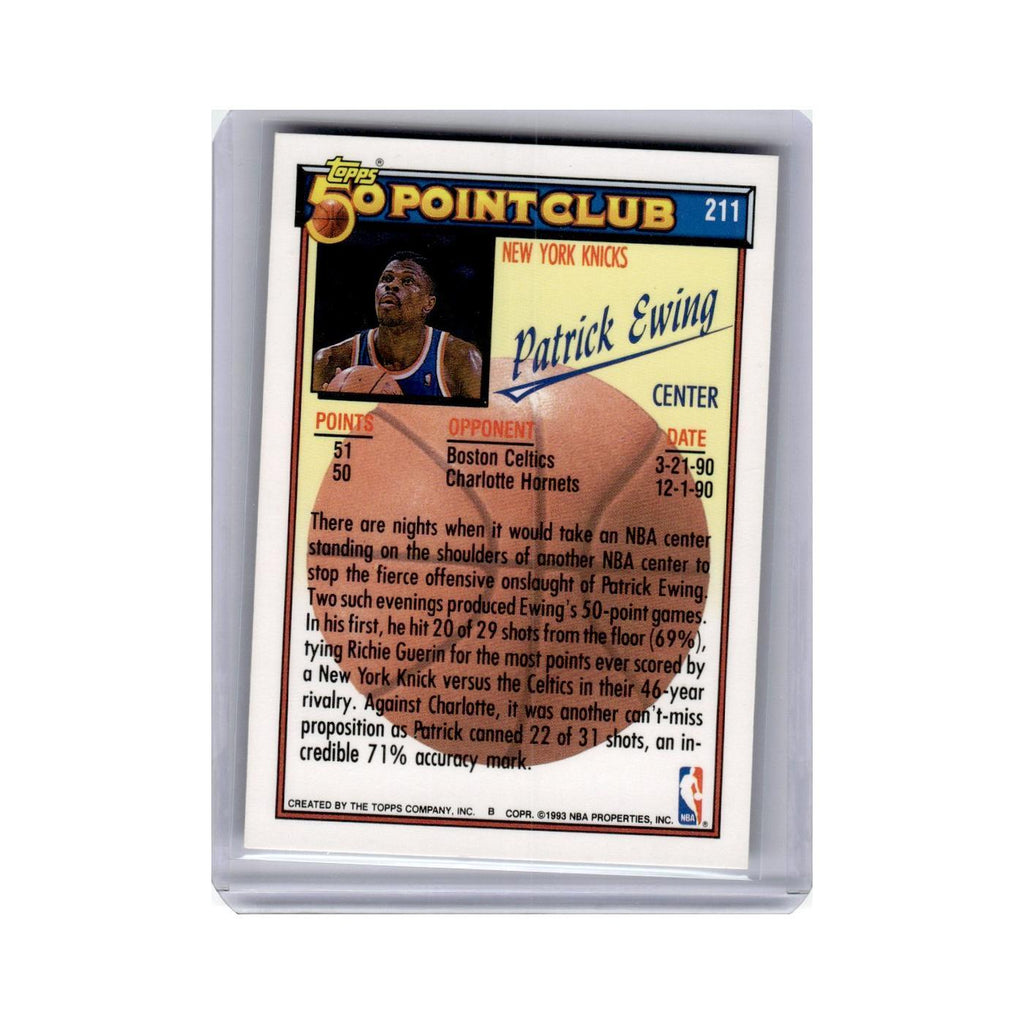 Patrick Ewing 1992 Topps #211 New York Knicks Basketball Card NM