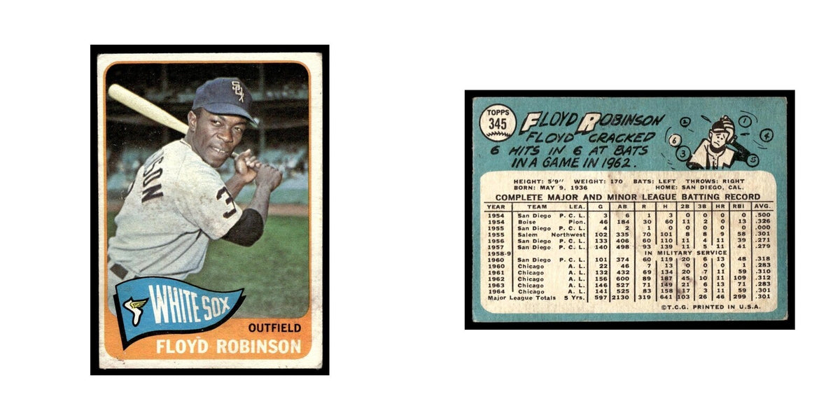 1965 Topps Baseball Card Floyd Robinson White Sox #345